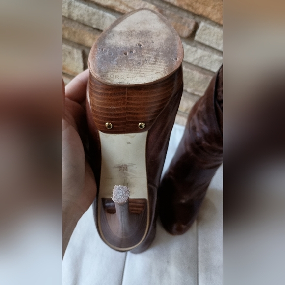 Micheal Kors Brown Leather Ankle Boots_8 - Picture 4 of 8